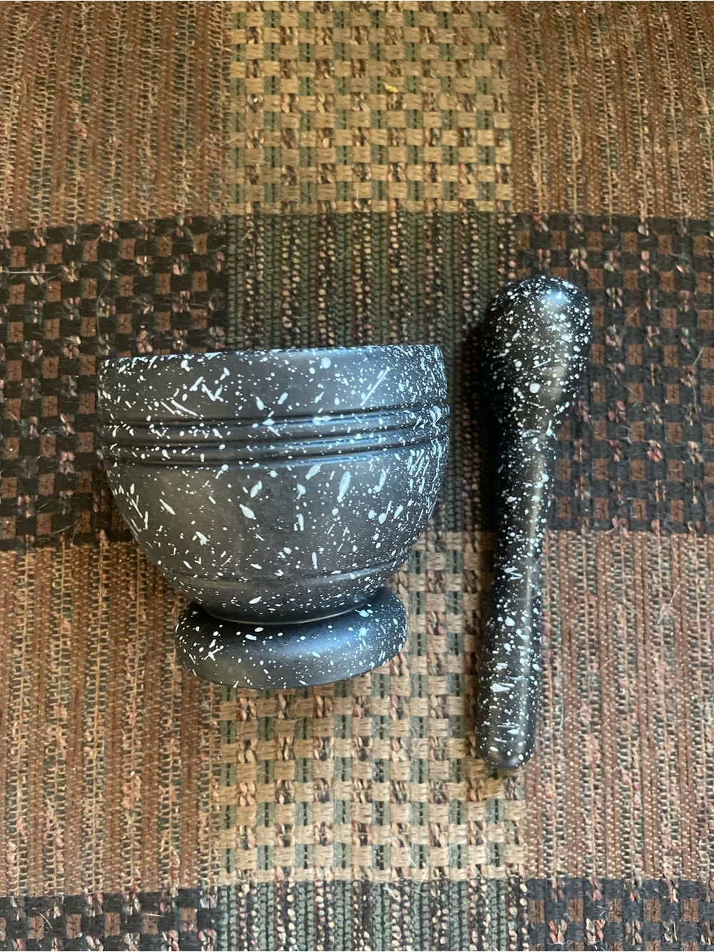 Speckled Black garlic Mortar and Pestle Set